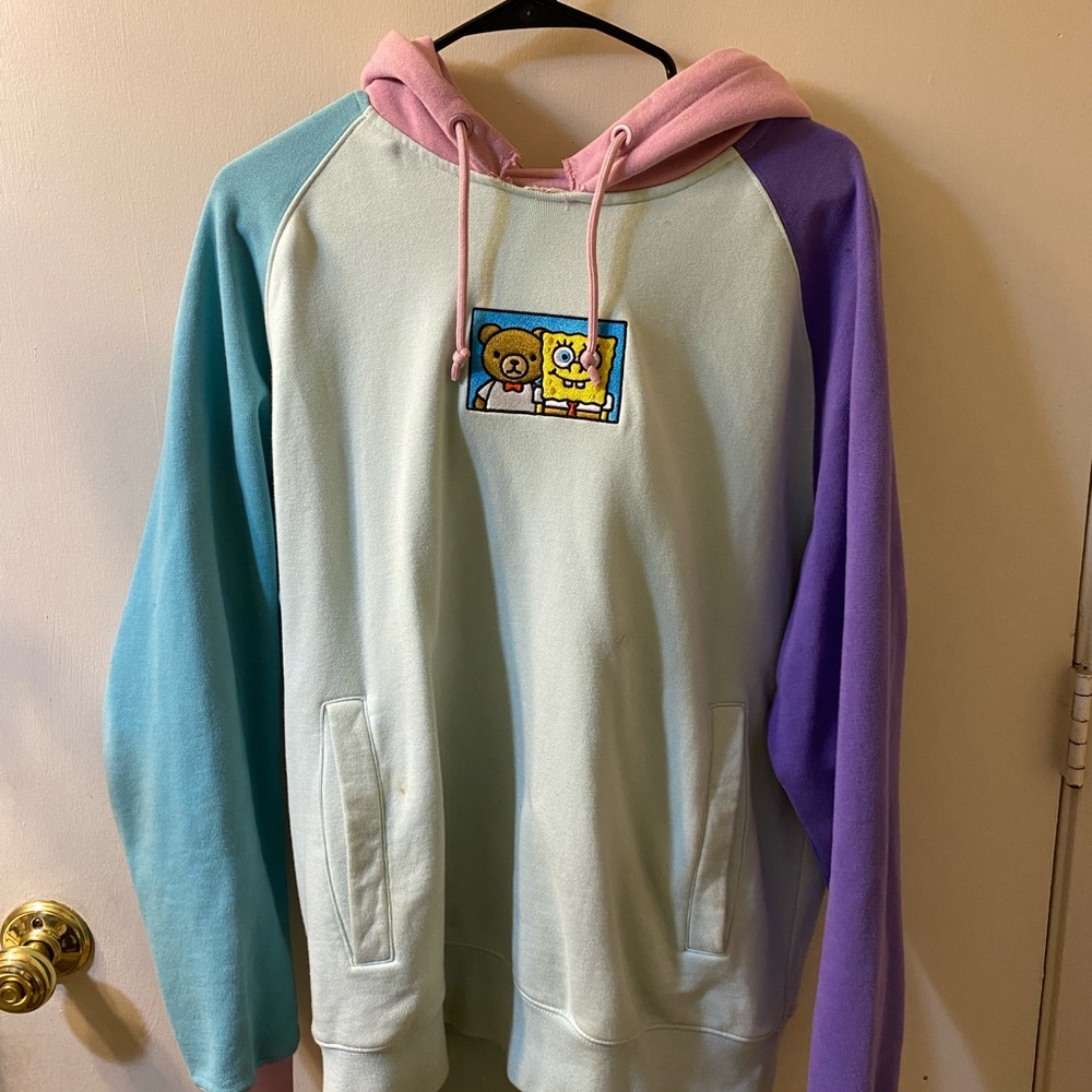 SpongeBob x Teddy Fresh Pastel Hoodie DISTRESSED - M